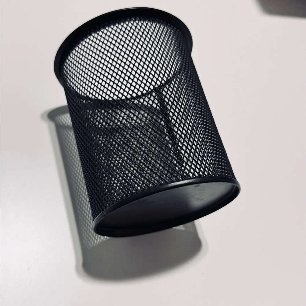 4” Black Mesh Metal Pen & Pencil Holder Desk Organizer Cup